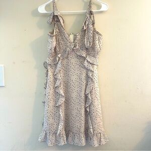 Storia Smocked Ruffle Star Print Mini Dress - Size S